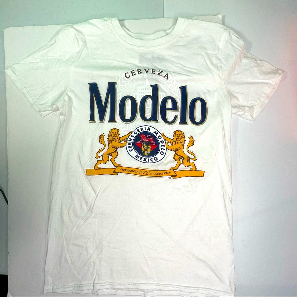Modelo Mexican Beer Logo Graphic Tee Shirt  Since 1925 Mens Small Size in White